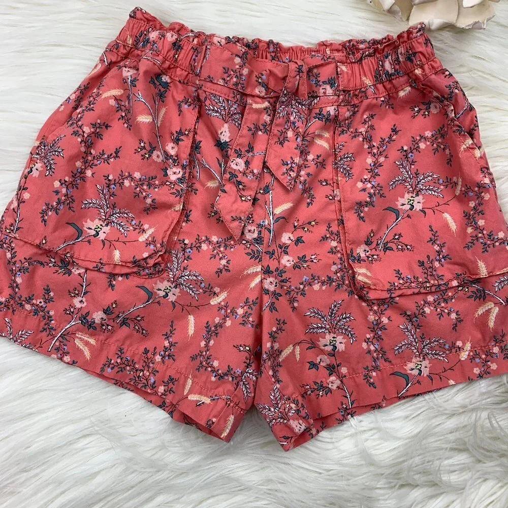 Gap Kids Cotton Tie Waist Floral Shorts Size XXL